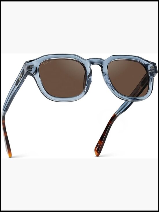 Men's Polarized Sunglasses with Acetate Frame Retro Design